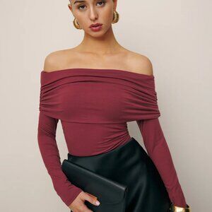Reformation Florentina Knit Top Chianti - Size S